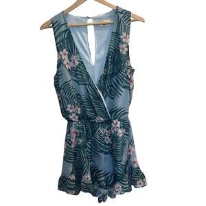 Show Me Your MuMu Riri‎ Romper Hanalei Dream Ruffle Hem Crossover Top Size M